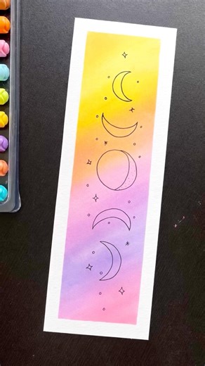 Blend Brush Pens Like This! Easy Aesthetic Bookmark Drawing #shorts #viral #trending #art #diy