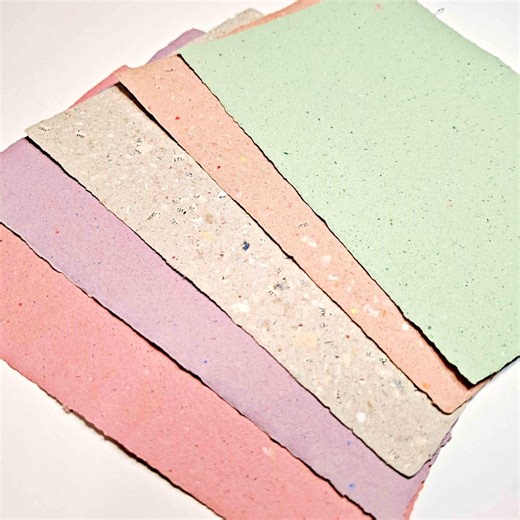 Assorted Set of 5 Handmade Paper Sheets - A5 Size - Recycled, Mould-made, Deckled Edges, 20.7x14.5cm - Etsy