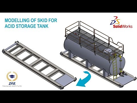Acid Storage Tank Skid Design | Solidworks Tutorials| SolidWorks Weldments