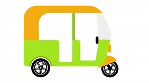 Stylized Auto Rickshaw Illustration On White Background Motion Graphics Animation