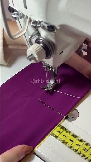 Straight lines using tape and a bobbin pin! #sewing #versatilesewin #diy #sewingtips