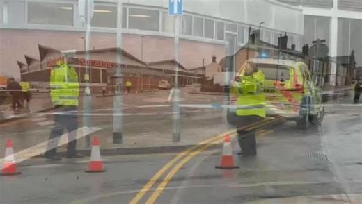 Police have closed off Wharf Road in Biddulph following a collision