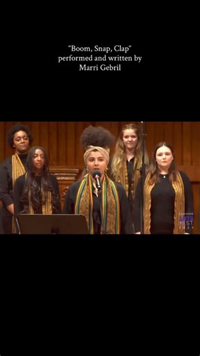 Marri performs her poem “Boom, Snap, Clap” at our annual Spring Concert! Full video at the link in our bio. Join Kuumba this semester, no auditions or experience required! Message us for updated details! #choir #harvard #blackpoetry #poem #spokenword #slampoetry #kuumba | Kuumba Singers of Harvard College