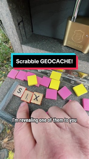 Geocaching and Scrabble! The perfect combo! #geocaching #geocache #scrabble #gadgetcache