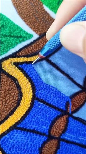 The satisfying process of punch needle embroidery #asmr #craft #relaxing