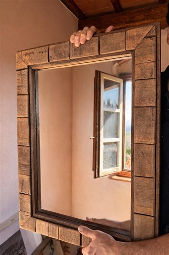 Reclaimed Wood Mirror Frame – Rustic Farmhouse Wall Decor (80x60 Cm) - Etsy