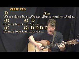 A Country Boy Can Survive (Hank Williams, Jr.) Guitar Cover Lesson with Chords/Lyrics