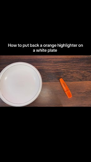 How to put back a orange highlighter on a white plate #fyp #plate #orangehighlighter