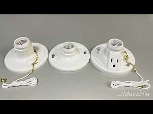 Plastic Lamp Holder, One-Piece Medium Base, Outlet Box Mount, 660W (2-Pack)