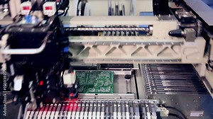 Automated Circut Board machine Produces Printed digital electronic board. Full HD.