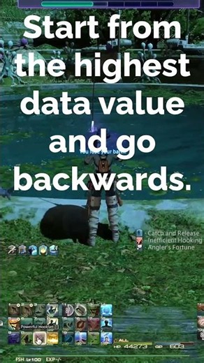 When going for the Cosmic Relic Rod, start with the highest data type and then go backwards