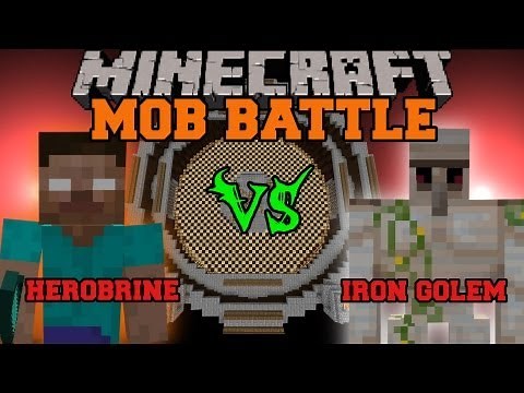 Herobrine Vs Iron Golem - Minecraft Mob Battles - Arena Battle