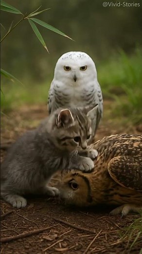 🦉🐱 A Kitten Discovers an Injured Owl: The Forest Miracle of Friendship 💖 #AnimalKindness #OwlRescue