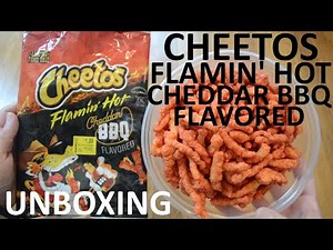 Unboxing Cheetos Flamin' Hot Cheddar BBQ Flavored Corn Snacks
