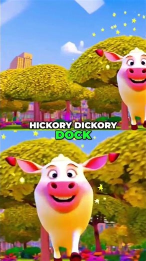 Cow and Pig's Clock Rhyme! Watch Them Dance and Oink! #shorts