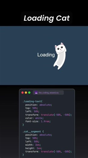 loading cat animation #coding #frontendcourse #python #programming #correctcoding #javascript