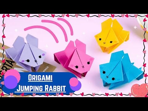 Origami Jumping Paper Rabbit🐰|How to make paper toy| Step by Step Tutorial#diy #origami #papercraft