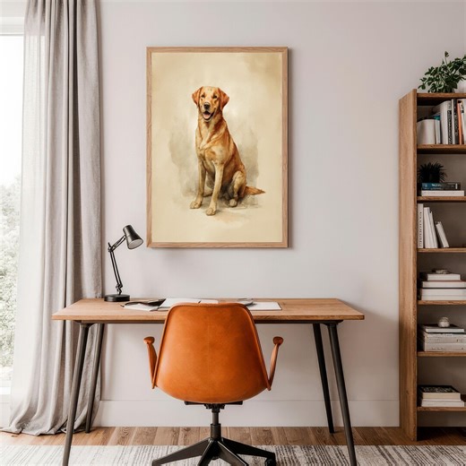 Dog Portrait Painting Yellow Lab Portrait Labrador Retriever Wall Art Dog Lover Gifts Labrador Print Yellow Lab Mom Digital Wall Art - Etsy