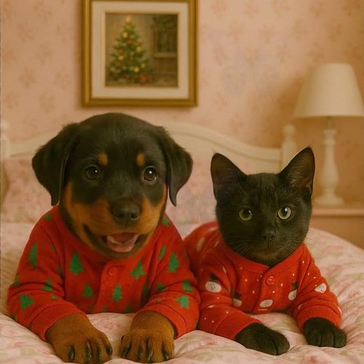 Daisy the Rottweiler Puppy Loves Christmas Movies