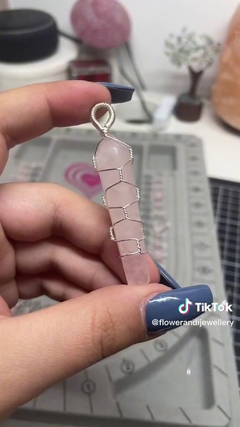 favourite piece i’ve made lately!! rose quartz looped necklace with a gorgeous pendant (only one available soon) #crystaltok #jewellery #crystals #shopify #smallbusinesstiktok #crystaljewellery #ordernow #jewellerypieces #smallbusiness #shopnow #necklaces #rosequartznecklace #rosequartz