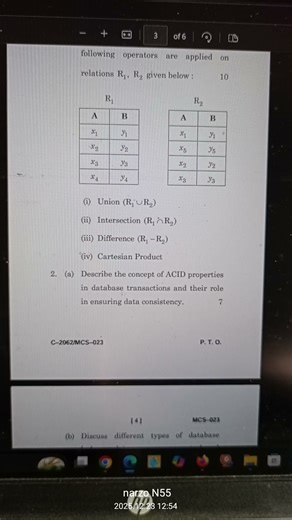 MCS-023 DBMS Important Questions | MCA/BCA June 2025 Exam #Shorts