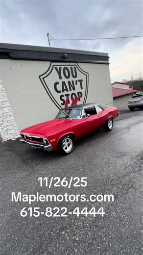 1970 Chevrolet Nova $28,900 Maplemotors.com # 3259 #nova #1970 #chevrolet #sportscars #classics