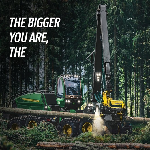 27 shares | The bigger you are, the easier trees fall. John Deere’s new H-Series Wheeled Harvesters deliver more capacity, more reach, and more stability — with less fuel. | John Deere | Facebook