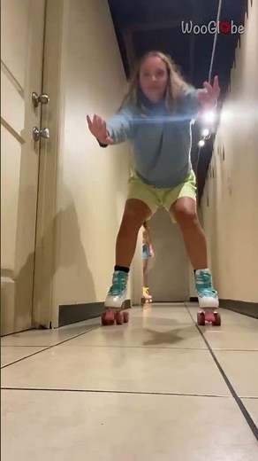 Rollerblade Fails: Girl's Hilarious Fall with Sisters || WooGlobe