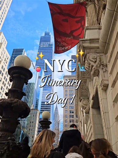 first day in nyc went a little like this 🗽🚕🍎✨ 📍 new york public library 📍 st patrick’s cathedral 📍 rockefeller center 📍 glace 📍 times square 📍 los tacos no.1 📍 uconn at madison square garden more to come 😌