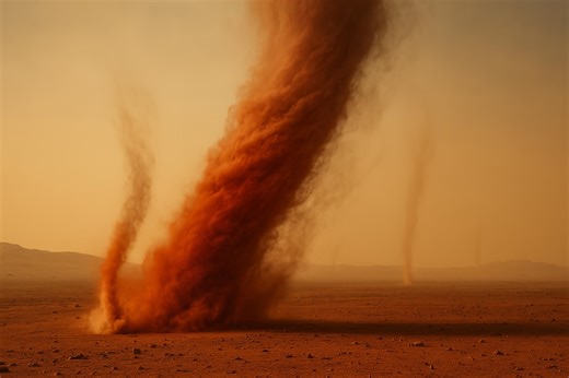 NASA’s Perseverance Rover Captures Rare Martian Dust Devil Collision in Stunning Detail