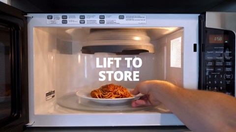 HOVER COVER Magnetic Microwave Cover for Food | Clear Microwave Splatter Cover | Microwave Plate Cover with Steam Vents | Food Grade Dish Cover | BPA-Free | Dishwasher Safe | Green