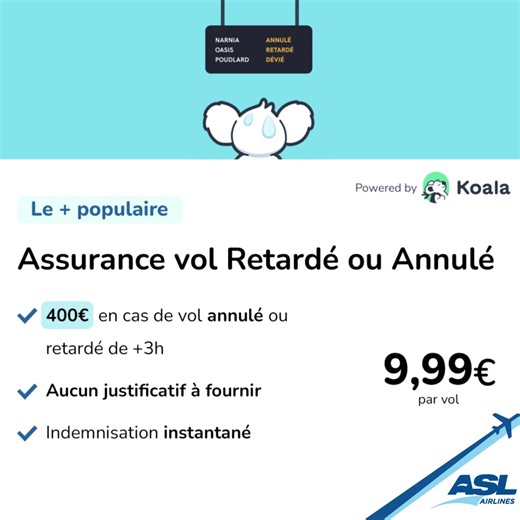 Voyagez en partant rassuré ! 😁 Grâce à nos produits d'assurance voyagez en toute sérénité 🥰 Plus d'informations sur 👉 https://urlz.fr/nZq7 | ASL Airlines France