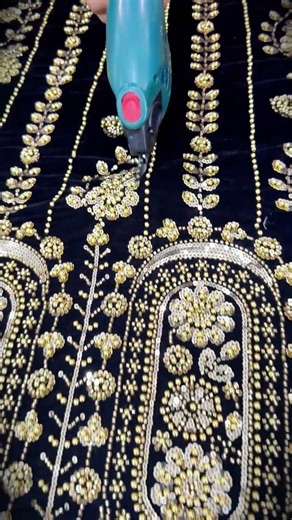 Cutting Pearl Embroidered Fabric | Textile Workshop Process #pearlembroidery