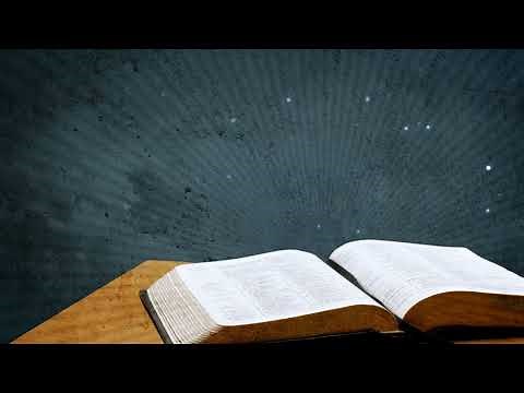 Open Bible On Desk The Word Of God Blue Sunbeams Christian Background Worship Motion Wallpaper Loop