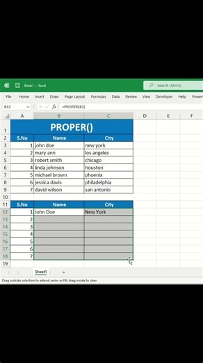 Text in Proper format #excel #proper