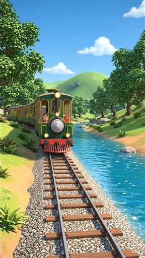 Pixar Train Adventure 🚂 | Waterfall & Scenic Sunset Ride#shorts