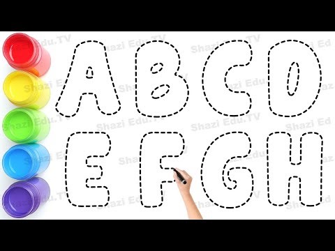 Let's Learn to Draw and Paint ABCDEFGH for Kids // Easy Step by Step Drawing Tutorial