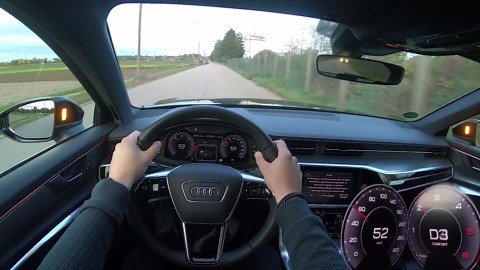 2020 Audi A6 Avant 40 TDI Quattro 204 PS top speed autobahn drive POV