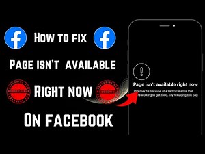 How To Fix Page Isn't Available Right Now On Facebook In (iPhone) | Page Isn't Available Right Now |