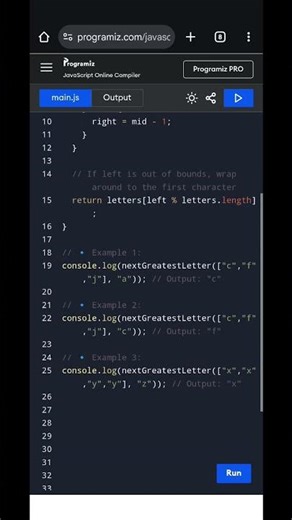 🔤 Find Smallest Letter Greater Than Target in JavaScript | LeetCode Solution