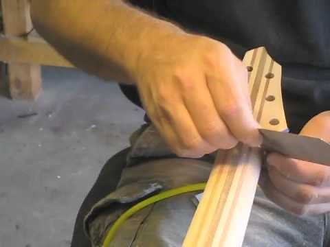 Guitar neck and volute carve in 4 minutes (time lapse)