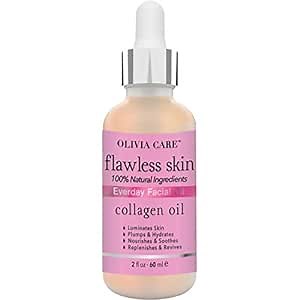 Olivia Care Collagen Facial Oil - Flawless Essential Facial Oil 100% Natural. Nourishing, Reviving & Hydrating Soothing - For All Skin Types - 2 fl oz (Collagen)