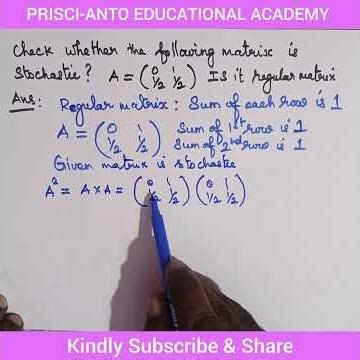 Regular matrix///stochastic matrix////markov process///Random process///