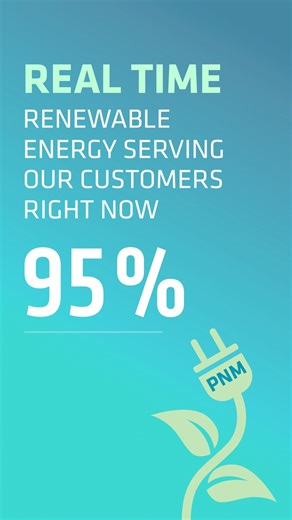 Like you, we live and work here in New Mexico. We understand the importance of a sustainable future for our region. As we work towards our goal of 75% carbon-free energy by 2026, we remain focused on providing the reliable and affordable electricity our community depends on. We're investing in a cleaner future because this is our home, too. Did you know that our Real-Time Renewable Energy Meter offers transparency into our commitment, showing you the renewable energy powering our community right
