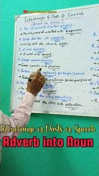 Interchange of Parts of Speech (Adverb into Noun)