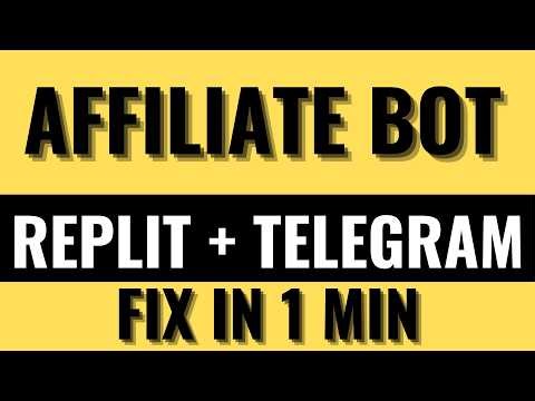 Telegram Affiliate Program Bot using Replit Python | Build & Deploy