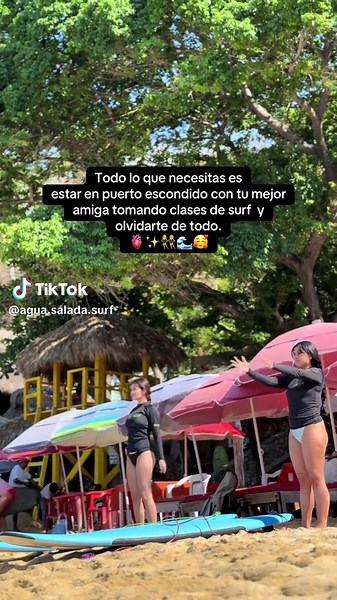 Clases de surf en puerto escondido para que te vengas a olvidar de todo .🌊🏄🏻 Menciona a tu amiga con la que te iría a surfear contigo.🥰✨ #puertoescondido #surf #clasesdesurfenpuertoescondido #surfenpuertoescondido #surfing