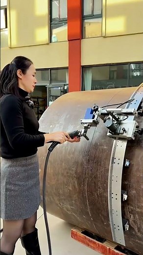 Welding Pipe Seams Using a Guide Rail System