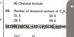 (4) Chemical formula10. Number of structural isomers of C6​H(... | Filo