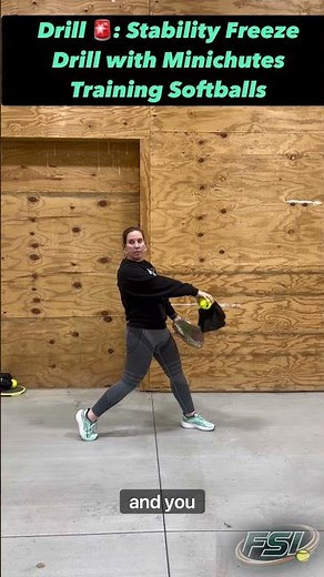 Fastpitch Softball Pitching Drill: Stability Freeze Drill with Minichutes Training Softball